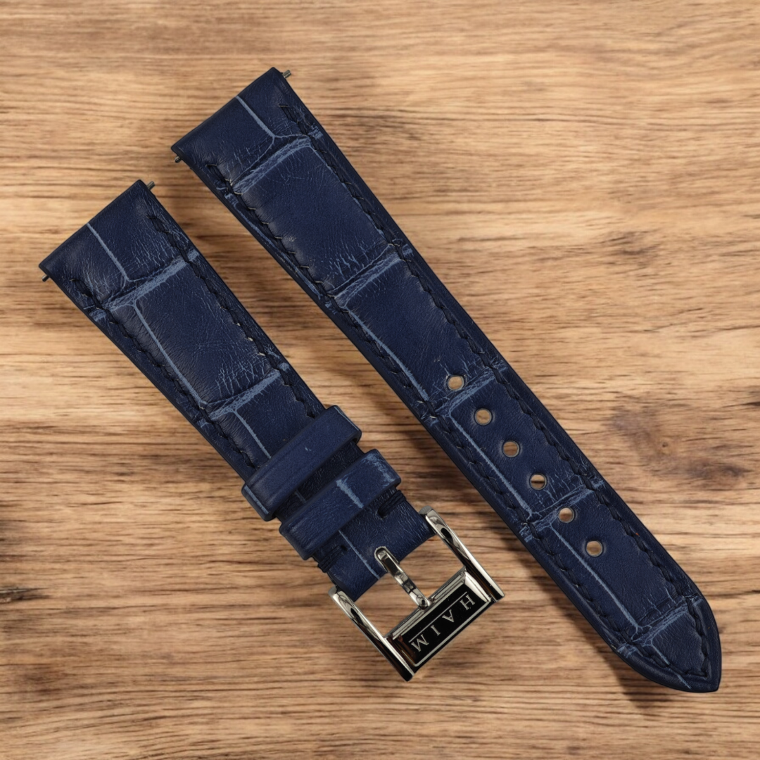 Handmade Crocodile Strap (Blue Stone)