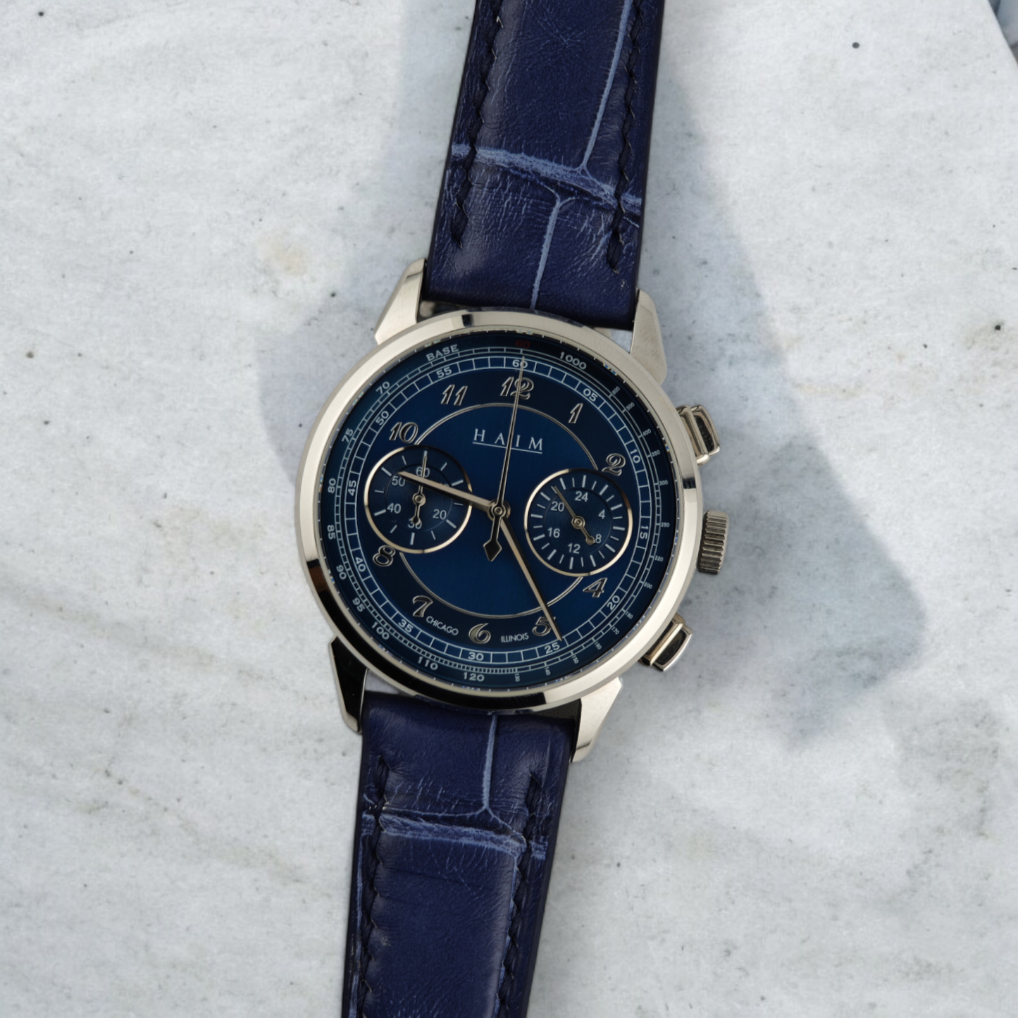 Handmade Crocodile Strap (Blue Stone)