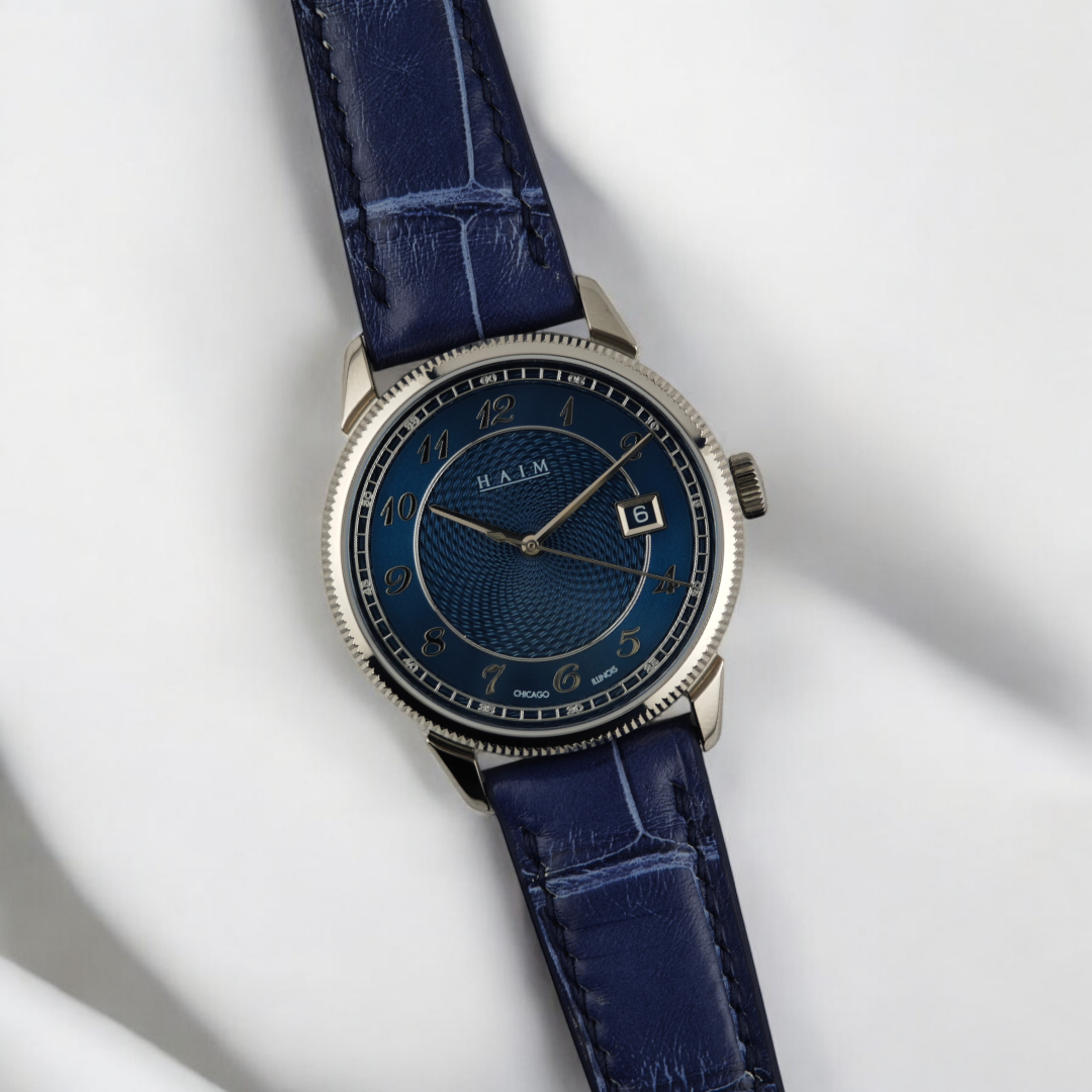 Handmade Crocodile Strap (Blue Stone)