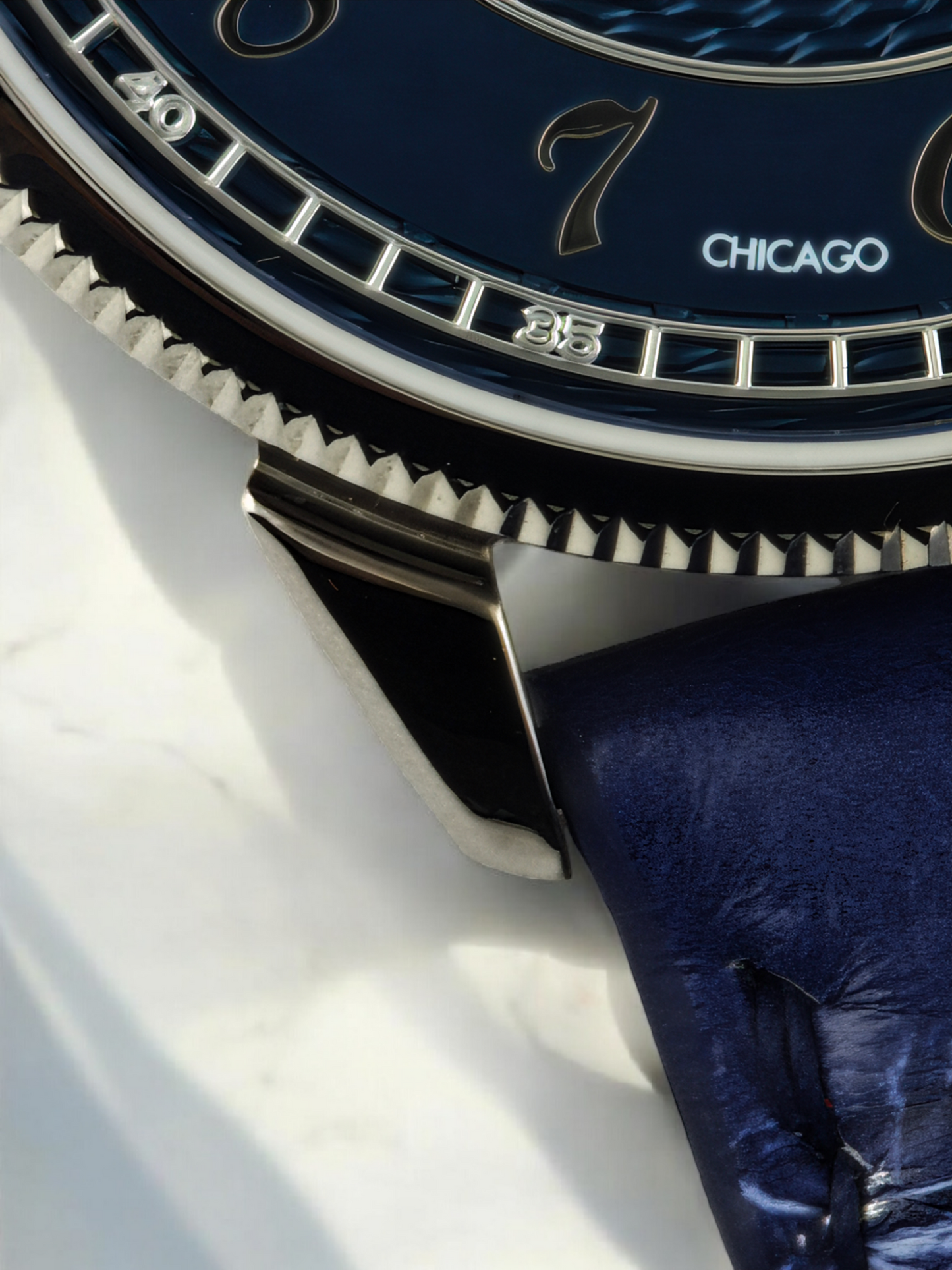 Handmade Crocodile Strap (Blue Stone)